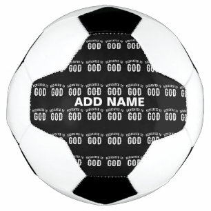 BESTIMMT AUF GOTT KUNSTBAR COOL WEISS TEXT FUßBALL