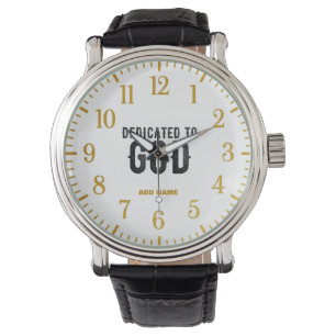 BESTIMMT AUF GOTT-KUNSTBARE COOLE SCHWARZE TEXT ARMBANDUHR
