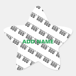 BESTIMMT AUF GOTT-KUNSTBARE COOLE SCHWARZE TEXT  Stern-Aufkleber