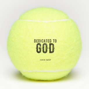 BESTIMMT AUF GOTT-KUNSTBARE COOLE SCHWARZE TEXT TENNISBÄLLE
