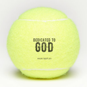 BESTIMMT AUF GOTT-KUNSTBARE COOLE SCHWARZE TEXT TENNISBÄLLE