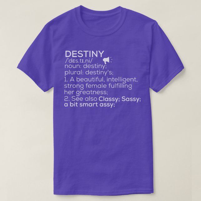 Bestimmungsort Definition Zielort weiblicher Nam T-Shirt (Design vorne)