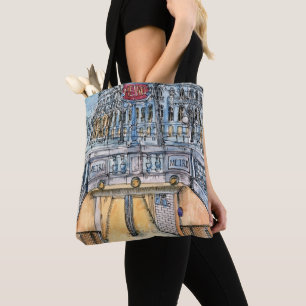 Bestimmungsorte  Watercolor-Vintager Metro-Eingang Tasche