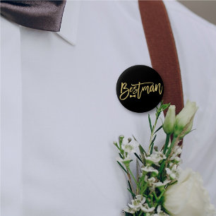Bestman Bow Krawatte Gold Script Bachelor Party We Button