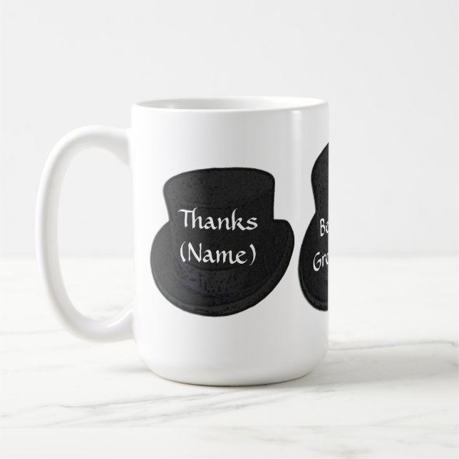 BestMan Dankeschön - Trauzeugen - Top Hat Kaffeetasse (Links)