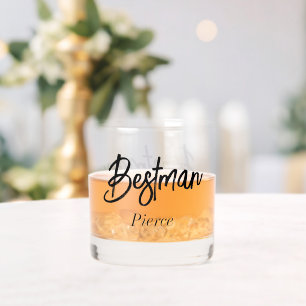 Bestman Schwarz-weiß Wedding Whiskyglas