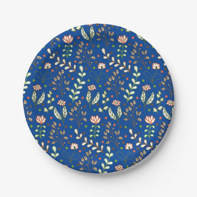 Bestseller Blumendesign für Hochzeiten Pappteller (Vorderseite)