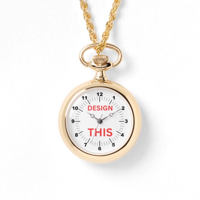 BESTSELLER! Gold Necklace Watch - Personalisiert Armbanduhr (Vorderseite)