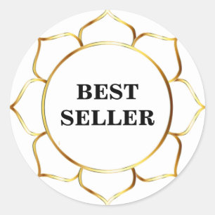 Bestseller Goldene Lotusblume Runder Aufkleber
