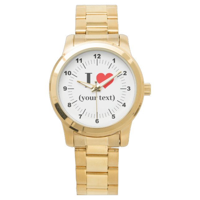 BESTSELLER! Herren Ich ❤️ Oversized Gold Watch Armbanduhr (Vorderseite)