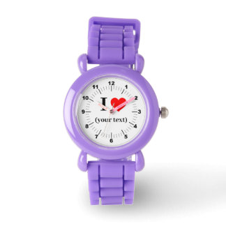 BESTSELLER! Kinder lila Silikonstreifen Custom I ❤ Armbanduhr