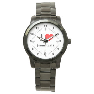 BESTSELLER! Männer Ich ❤️ überarbeitete Schwarze U Armbanduhr