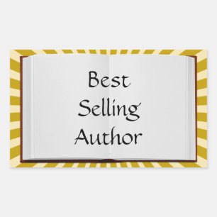 Bestsellerautor Buch Golden Rays Klassischer Roun Rechteckiger Aufkleber
