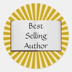 Bestsellerautor Buch Golden Rays Klassischer Roun Runder Aufkleber