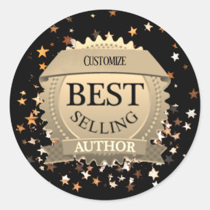 Bestsellerautor personalisiert runder aufkleber