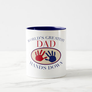 Bestste der Vater-Hände der Welt unten Zweifarbige Tasse