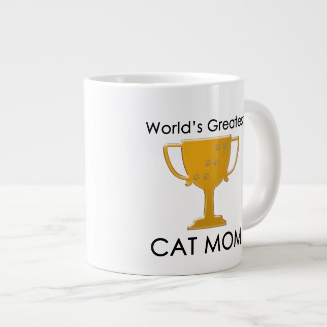 Bestste die Katzen-Mama der Welt Jumbo-Tasse (Vorderseite Rechts)