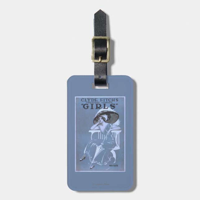 Bestste Komödie Clydes Fitchs, "Mädchen-" Theater Gepäckanhänger (Vorderseite vertikal)