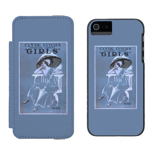 Bestste Komödie Clydes Fitchs, "Mädchen-" Theater Incipio iPhone Geldbeutel-Hülle (Seite an Seite)