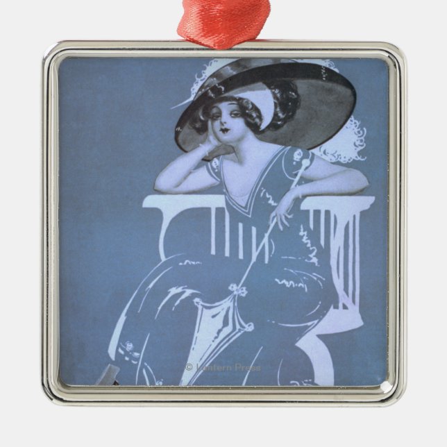 Bestste Komödie Clydes Fitchs, "Mädchen-" Theater Silbernes Ornament (Vorne)