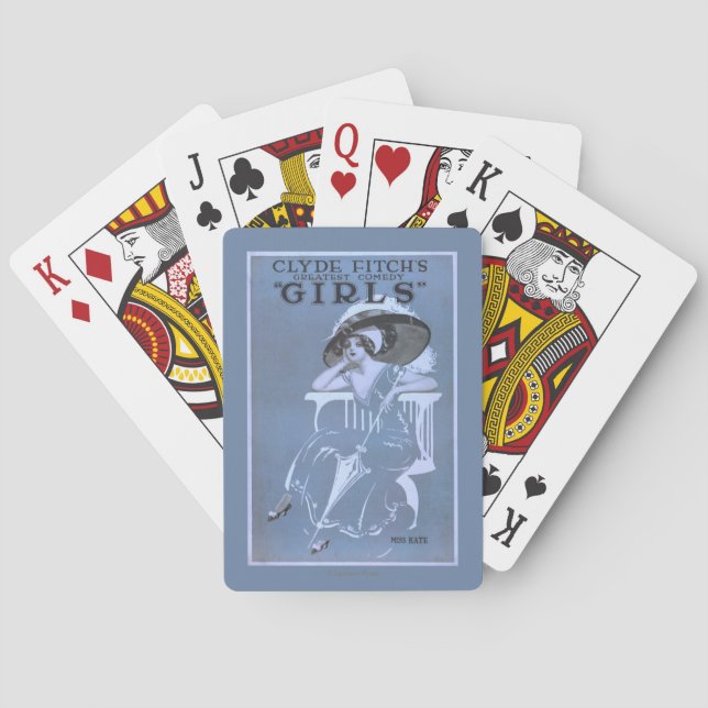 Bestste Komödie Clydes Fitchs, "Mädchen-" Theater Spielkarten (Rückseite)