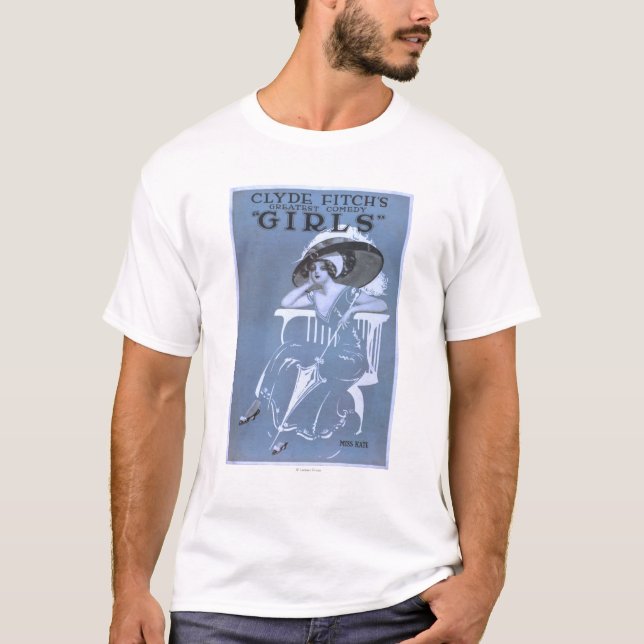 Bestste Komödie Clydes Fitchs, "Mädchen-" Theater T-Shirt (Vorderseite)