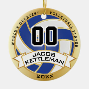 Bestster der Volleyball-Spieler der Welt - Blau Keramik Ornament