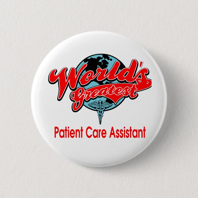 Bestster die geduldige Sorgfalt-Assistent der Welt Button (Vorderseite)