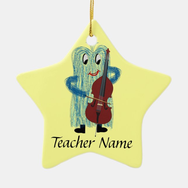 Bestster die Schnur-Lehrer der Welt! Keramikornament (Vorne)