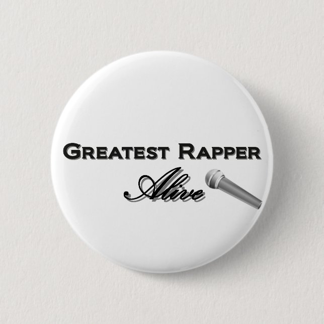 Bestster Rapper lebendig Button (Vorderseite)