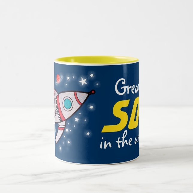 "Bestster SOHN in der blauen/gelben Tasse des (Mittel)