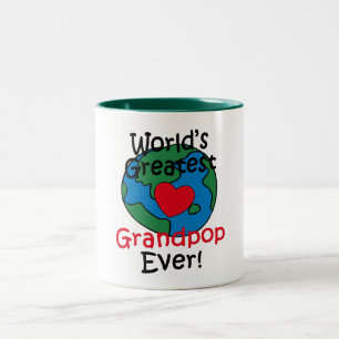 Beststes das Grandpop der Welt Herz Zweifarbige Tasse