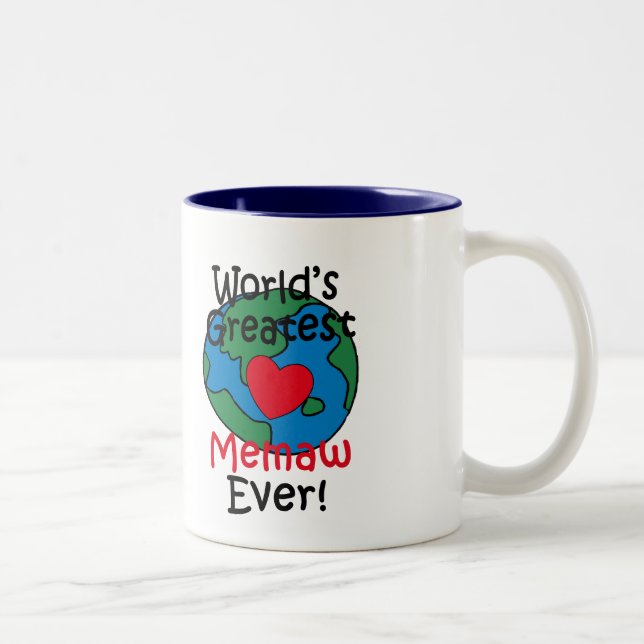 Beststes das Memaw der Welt Herz Zweifarbige Tasse (Rechts)