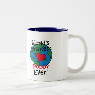 Beststes die Mohnblumen-Herz der Welt Zweifarbige Tasse