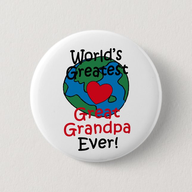 Beststes großes der Großvater-Herz der Welt Button (Vorderseite)