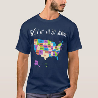 Besuch aller 50 Bundesstaaten Geschenk USA Bucket  T-Shirt