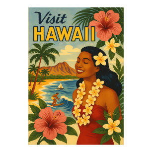 Besuch auf Hawaii in der Mitte des Jahrhunderts To Fotodruck