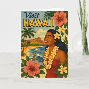 Besuch auf Hawaii in der Mitte des Jahrhunderts To Karte