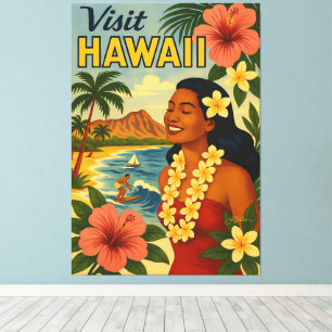 Besuch auf Hawaii in der Mitte des Jahrhunderts To Leinwanddruck