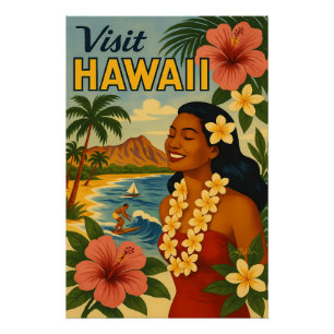 Besuch auf Hawaii in der Mitte des Jahrhunderts To Poster