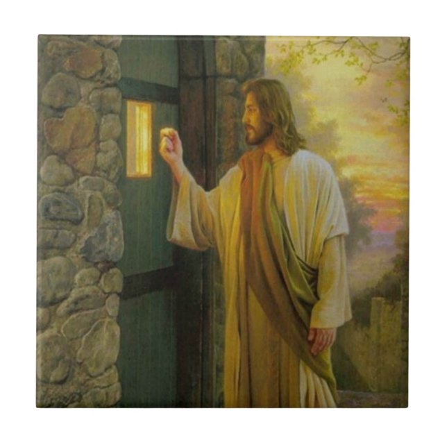 Besuch bei Morgengrauen Jesus klopfen an einer rus Fliese (Vorderseite)
