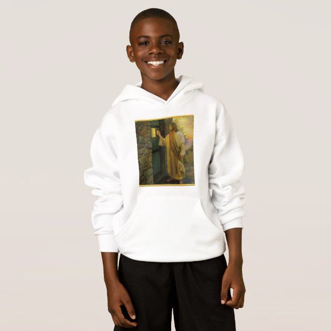 Besuch bei Morgengrauen Jesus klopfen an einer rus Hoodie (Vorne ganz)