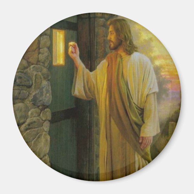 Besuch bei Morgengrauen Jesus klopfen an einer rus Magnet (Vorne)