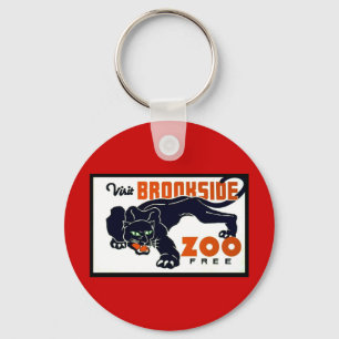 Besuch Brookside Zoo frei - WPA-Plakat - Schlüsselanhänger