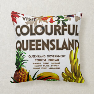 Besuch buntes Queensland Kissen
