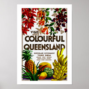 Besuch buntes Queensland Poster