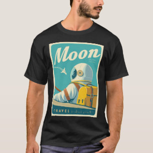 Besuch den Mond – Retro-Weltraum-Reiseposter T-Shirt