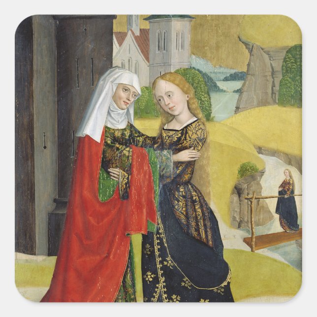 Besuch des Domaltars 1499 Quadratischer Aufkleber (Vorderseite)