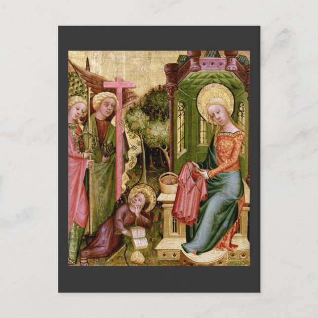 Besuch des Engels, c. 1400-10 von Master Bertram Postkarte (Vorderseite)