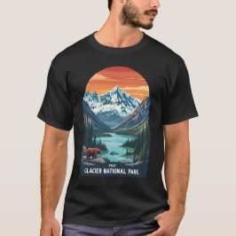 Besuch Glacier Nationalpark - Berg und Bär T-Shirt